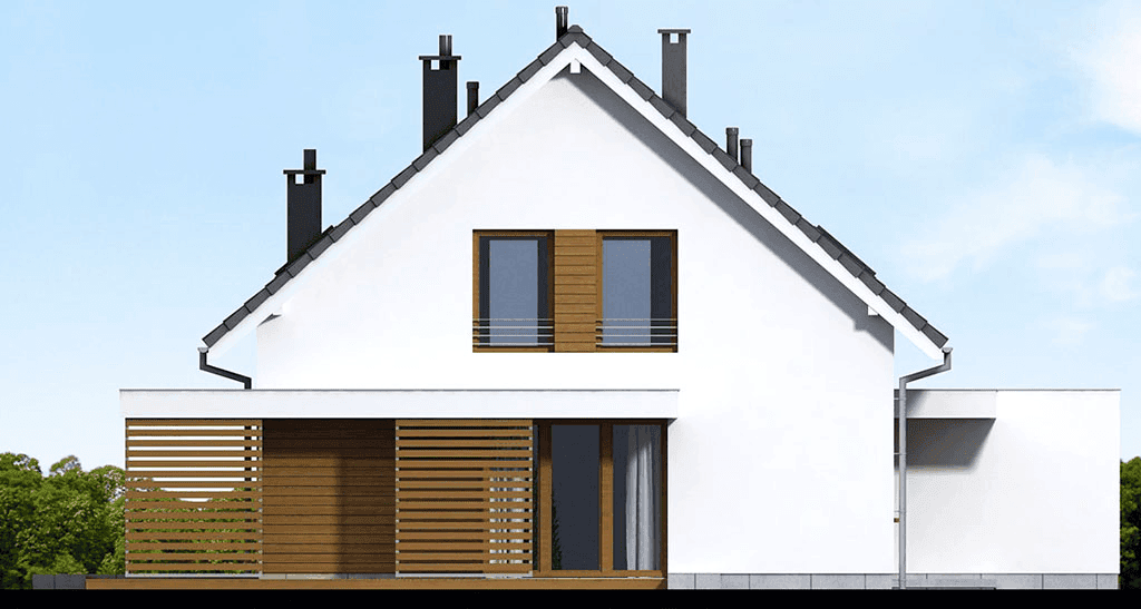 elewacja prawa domu jednorodzinnego Liberica s2