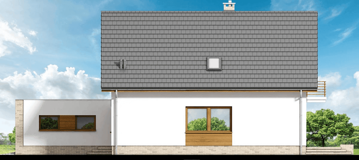 Elewacja lewa domu jednorodzinnego Lungo 2