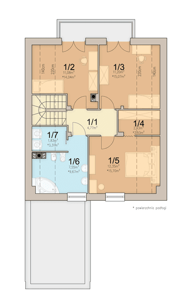 Rzut poddasza domu jednorodzinnego Lungo 2