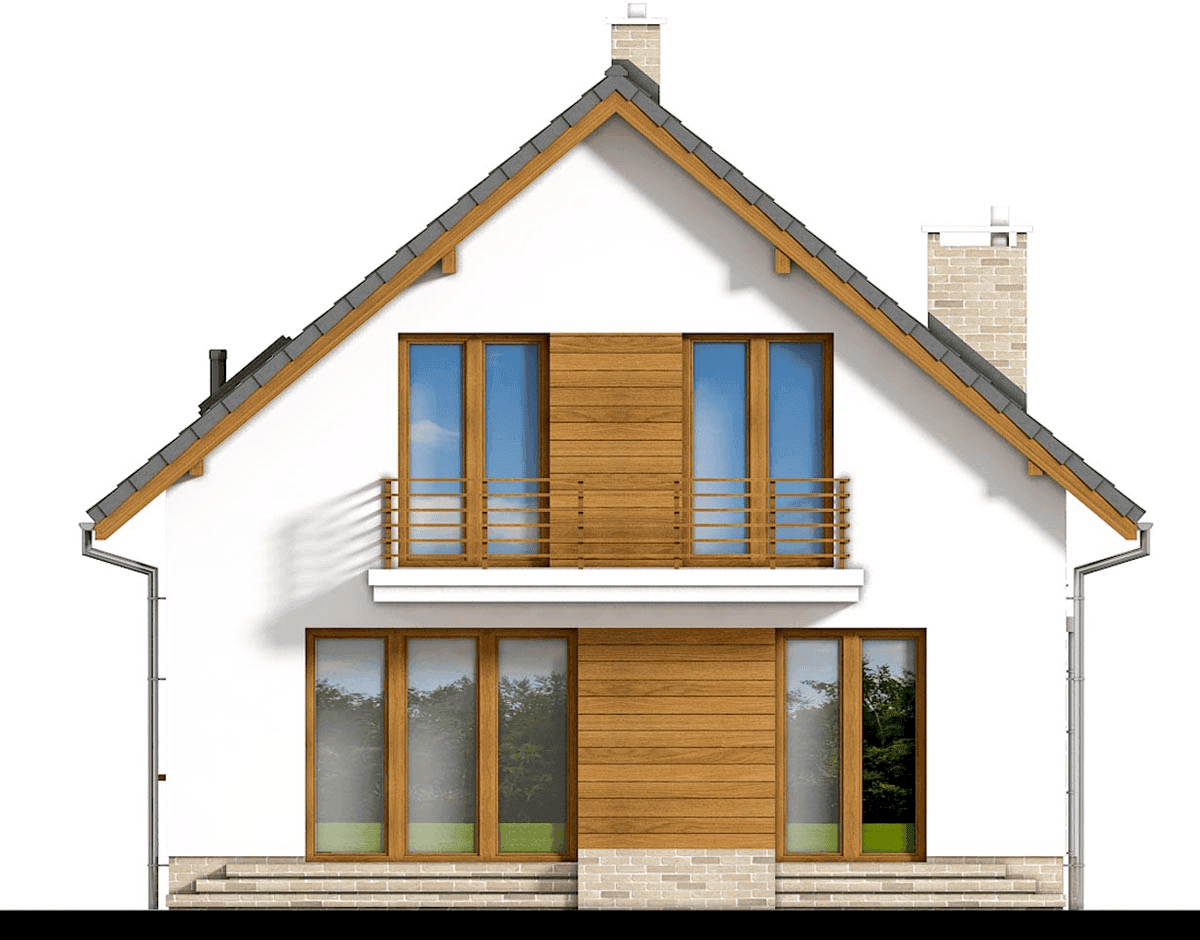 elewacja tylna domu jednorodzinnego Lungo