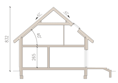 przekrój domu jednorodzinnego Lungo