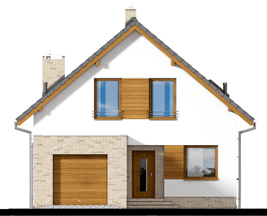 elewacja frontowa domu jednorodzinnego Lungo