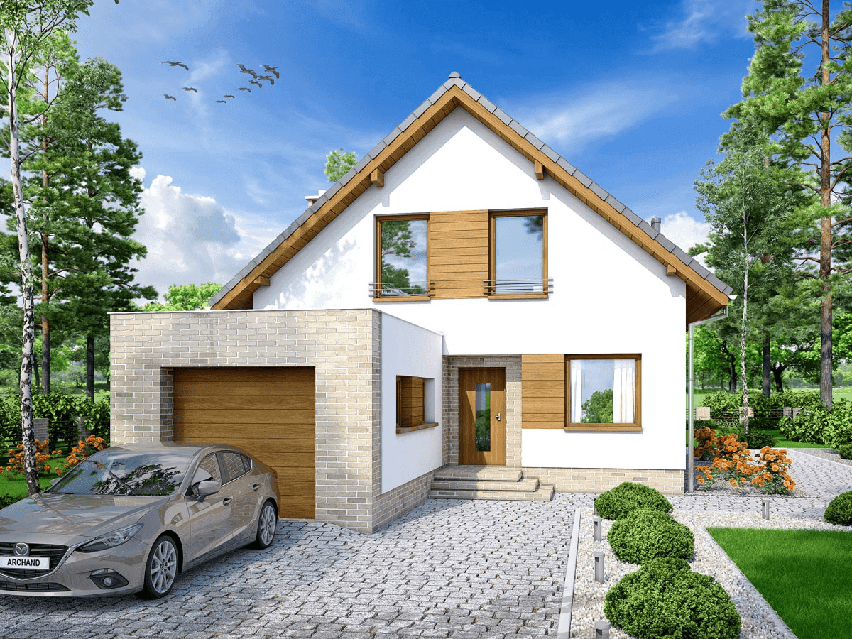 wizualizacja domu jednorodzinnego Lungo