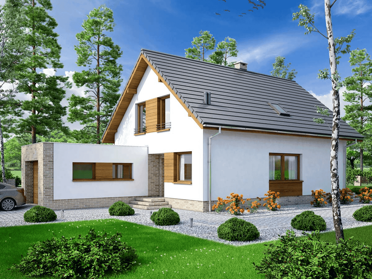 wizualizacja domu jednorodzinnego Lungo