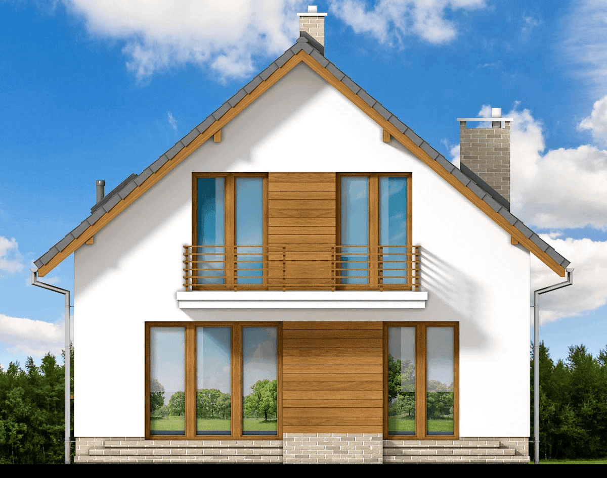 Elewacja tylna domu jednorodzinnego Lungo 3