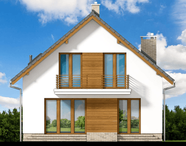 Elewacja tylna domu jednorodzinnego Lungo 3