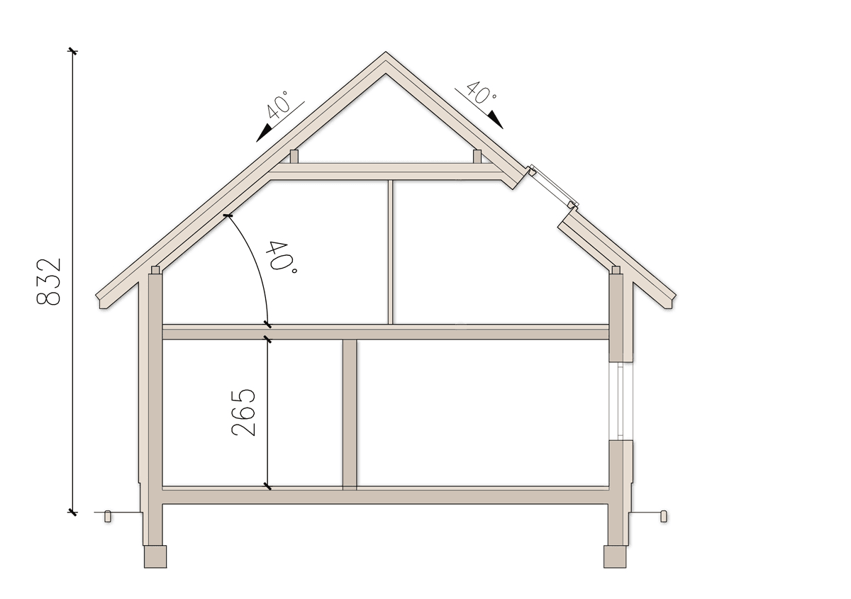 Przekrój domu jednorodzinnego Lungo 3