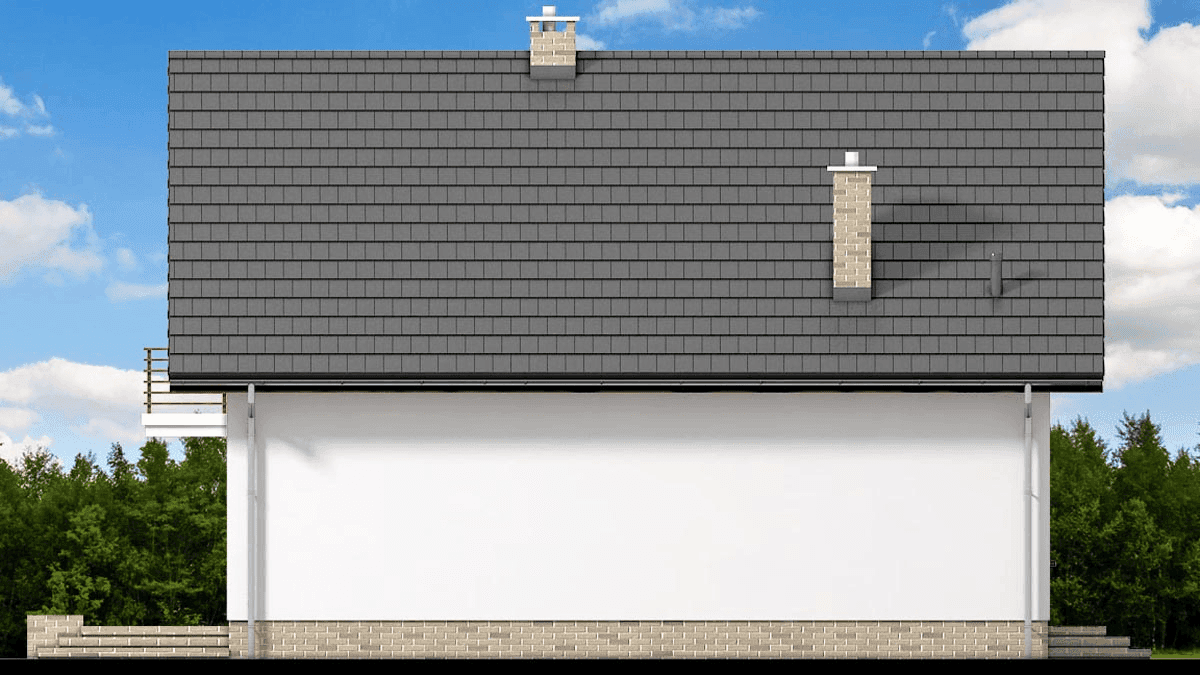 Elewacja prawa domu jednorodzinnego Lungo 3