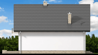 Elewacja prawa domu jednorodzinnego Lungo 3