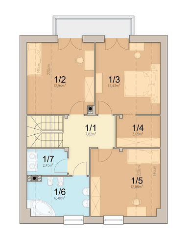 Rzut poddasza domu jednorodzinnego Lungo 3