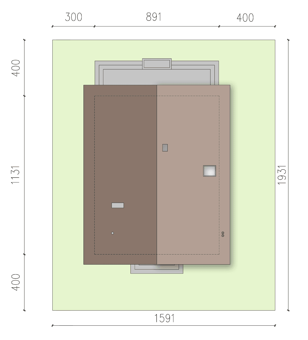 Rzut usytuowania domu jednorodzinnego Lungo 3 na działce