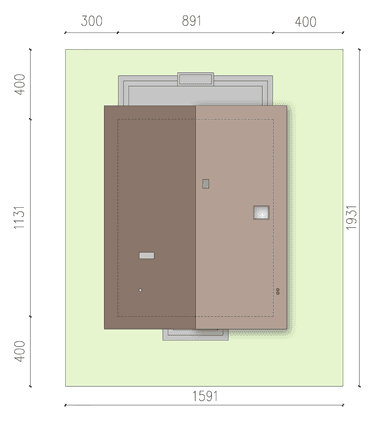 Rzut usytuowania domu jednorodzinnego Lungo 3 na działce