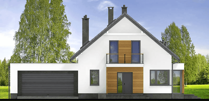 Elewacja frontowa domu jednorodzinnego Lungo 3 modern s2