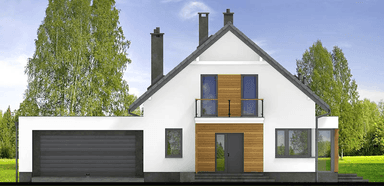 Elewacja frontowa domu jednorodzinnego Lungo 3 modern s2