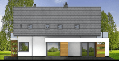 Elewacja lewa domu jednorodzinnego Lungo 3 modern s2