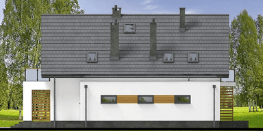 Elewacja prawa domu jednorodzinnego Lungo 3 modern s2