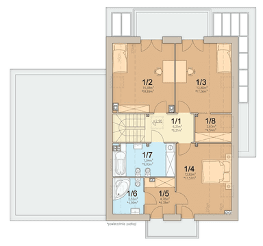 Rzut poddasza domu jednorodzinnego Lungo 3 modern s2