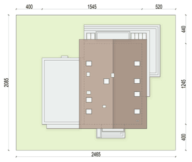 Rzut usytuowania domu jednorodzinnego Lungo 3 modern s2