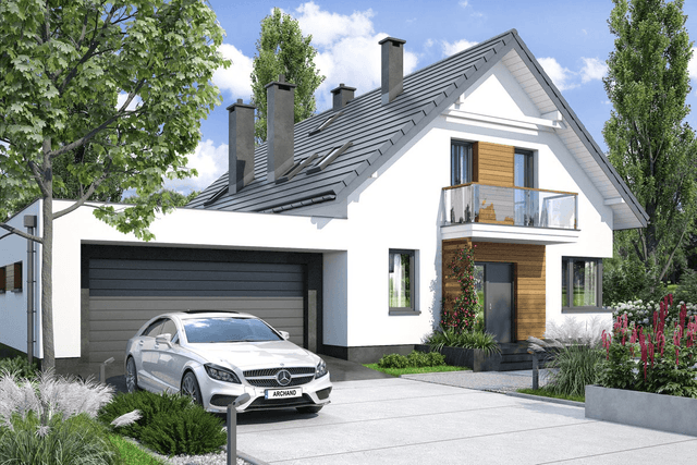 Wizualizacja domu jednorodzinnego Lungo 3 modern s2