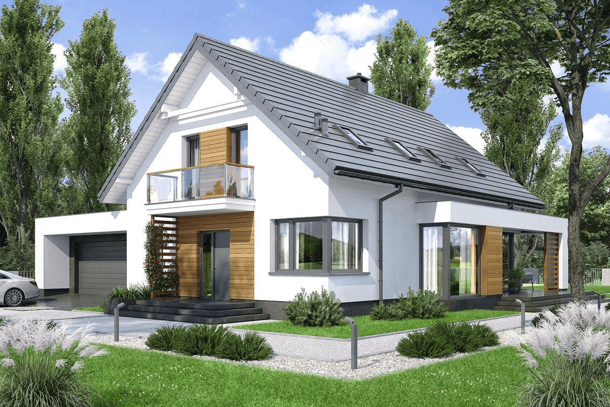 Wizualizacja domu jednorodzinnego Lungo 3 modern s2