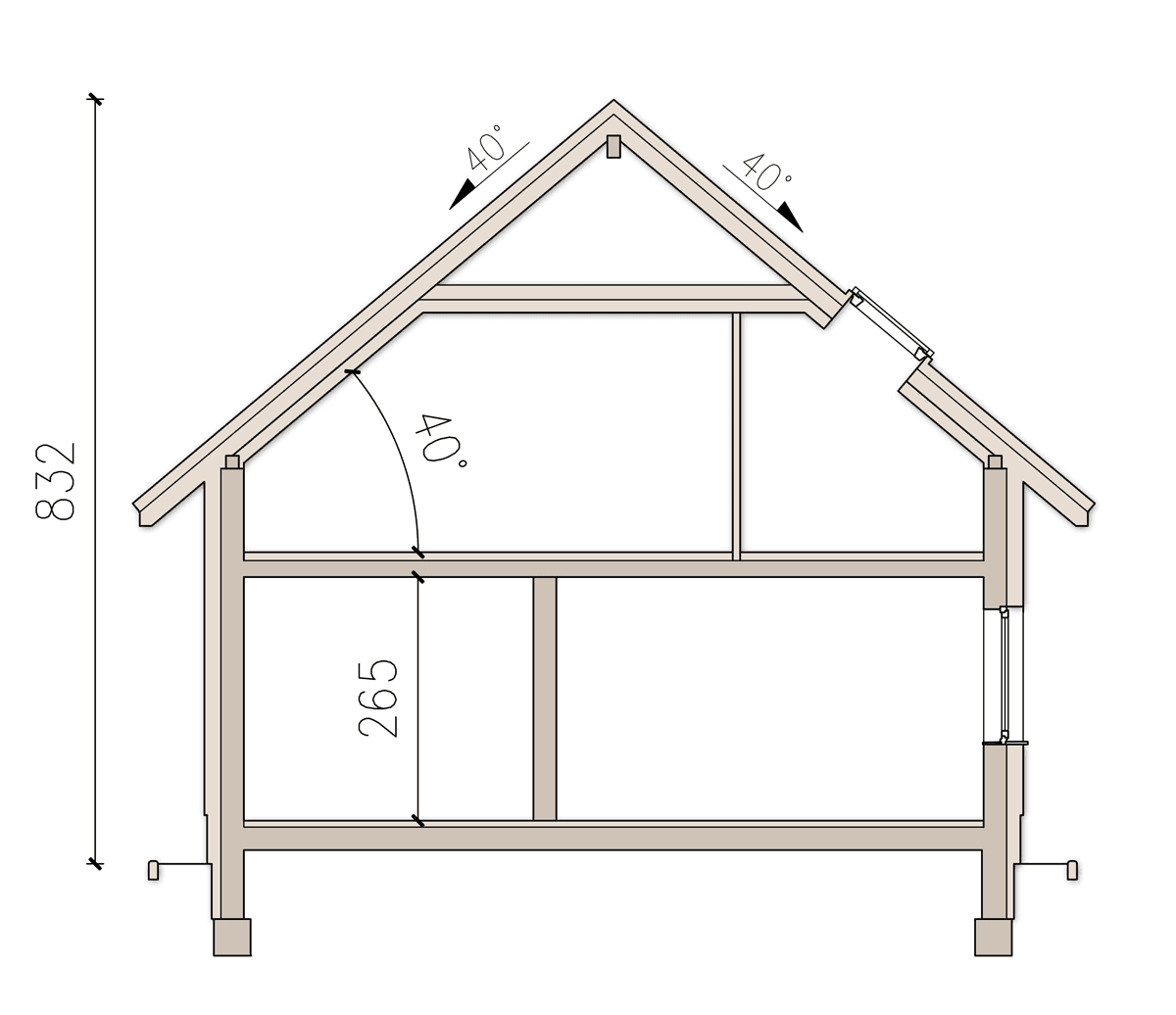 przekrój domu jednorodzinnego Lungo 4