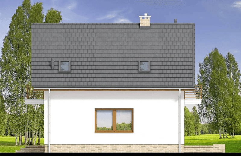 Elewacja prawa domu jednorodzinnego Lungo 4 mini