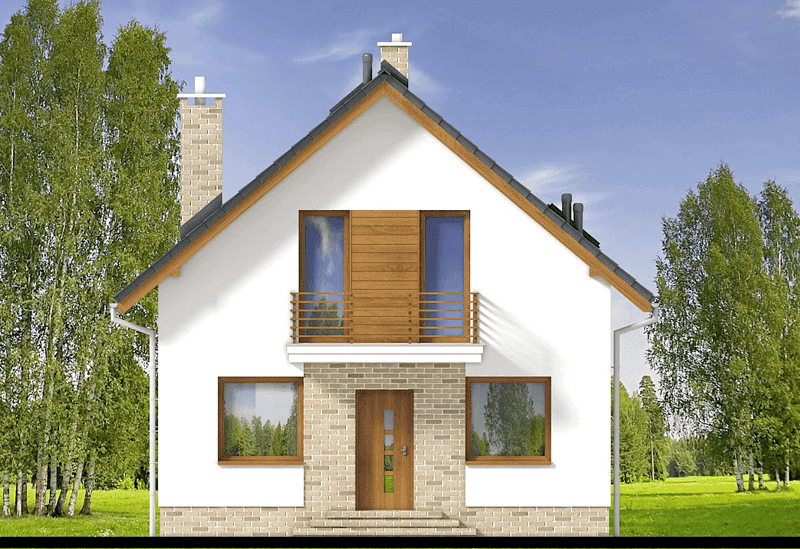 Elewacja frontowa domu jednorodzinnego Lungo 4 mini