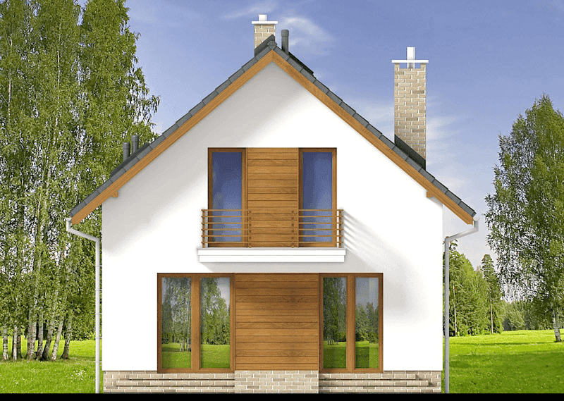 Elewacja tylna domu jednorodzinnego Lungo 4 mini