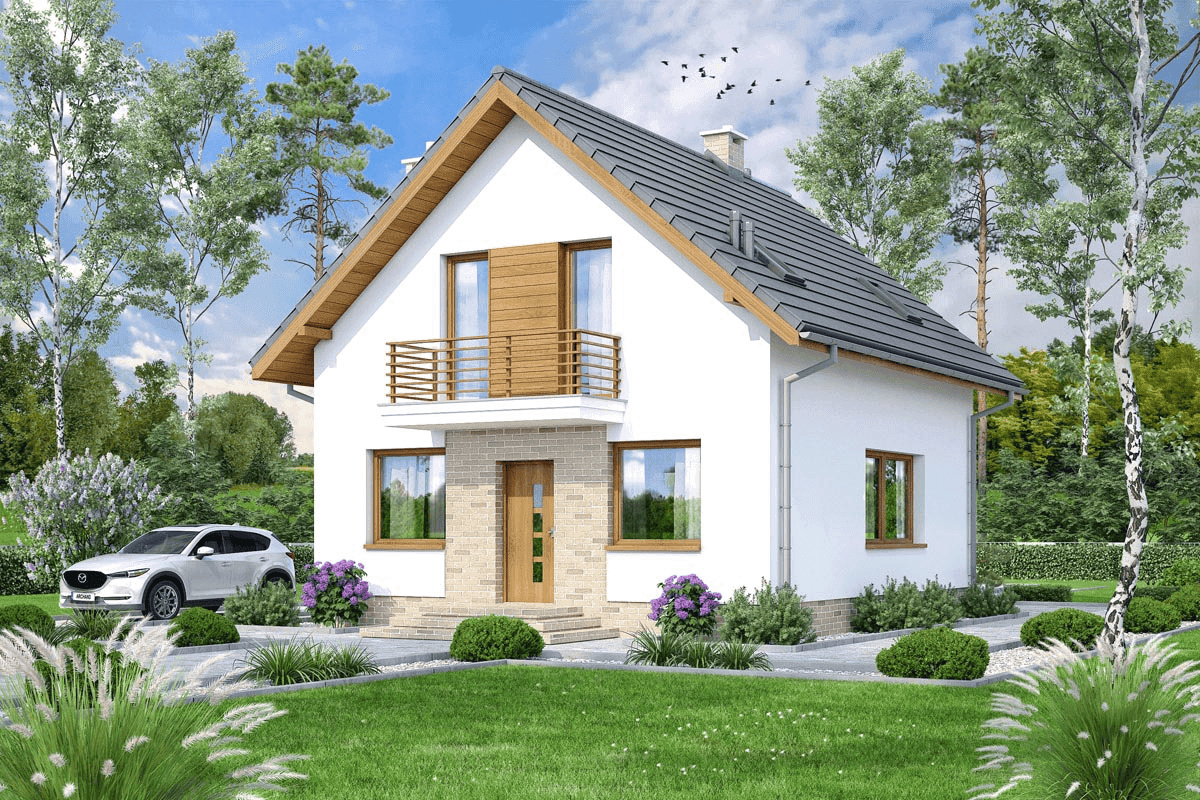 Wizualizacja domu jednorodzinnego Lungo 4 mini