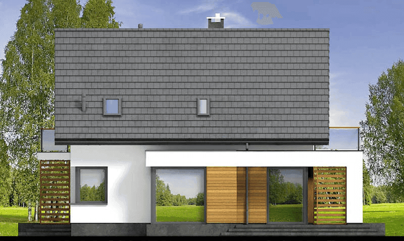 elewacja lewa domu jednorodzinnego Lungo 4 modern