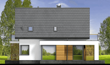 elewacja lewa domu jednorodzinnego Lungo 4 modern