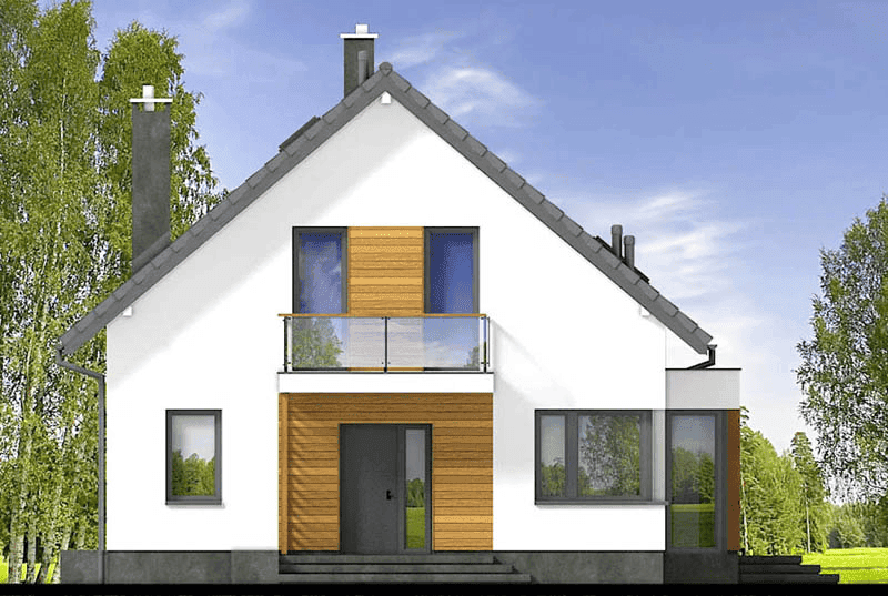 elewacja frontowa domu jednorodzinnego Lungo 4 modern