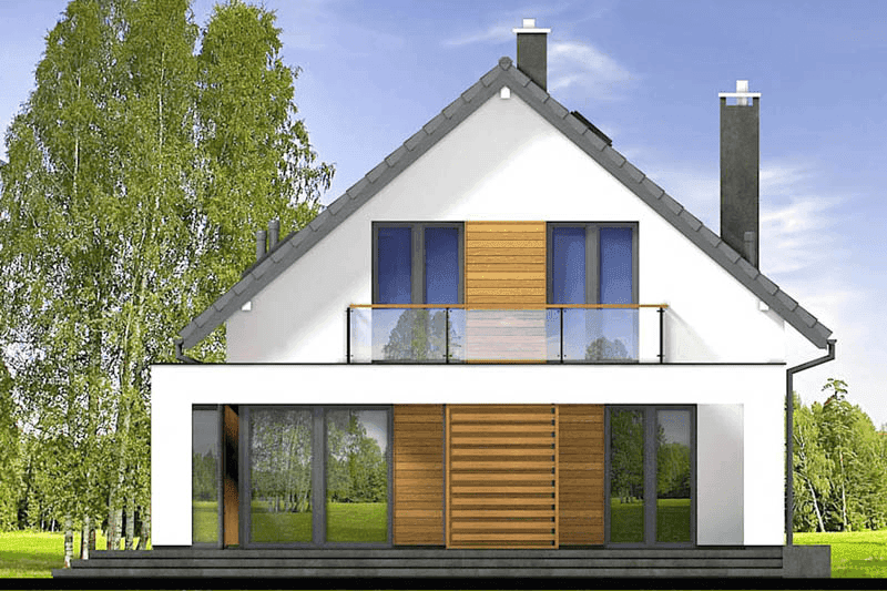 elewacja tylna domu jednorodzinnego Lungo 4 modern
