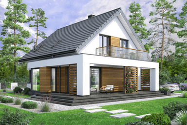 wizualizacja domu jednorodzinnego Lungo 4 modern