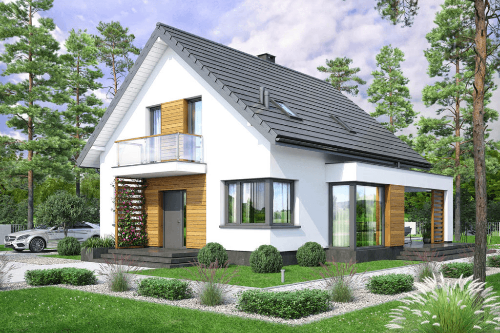 wizualizacja domu jednorodzinnego Lungo 4 modern