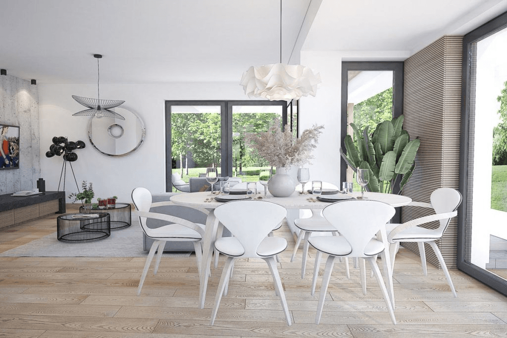 wizualizacja jadalni w domu jednorodzinnego Lungo 4 modern