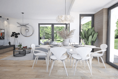 wizualizacja jadalni w domu jednorodzinnego Lungo 4 modern
