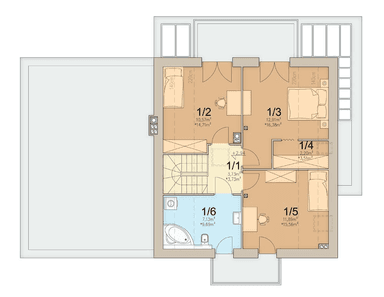 Rzut poddasza domu jednorodzinnego Lungo 4 modern s2