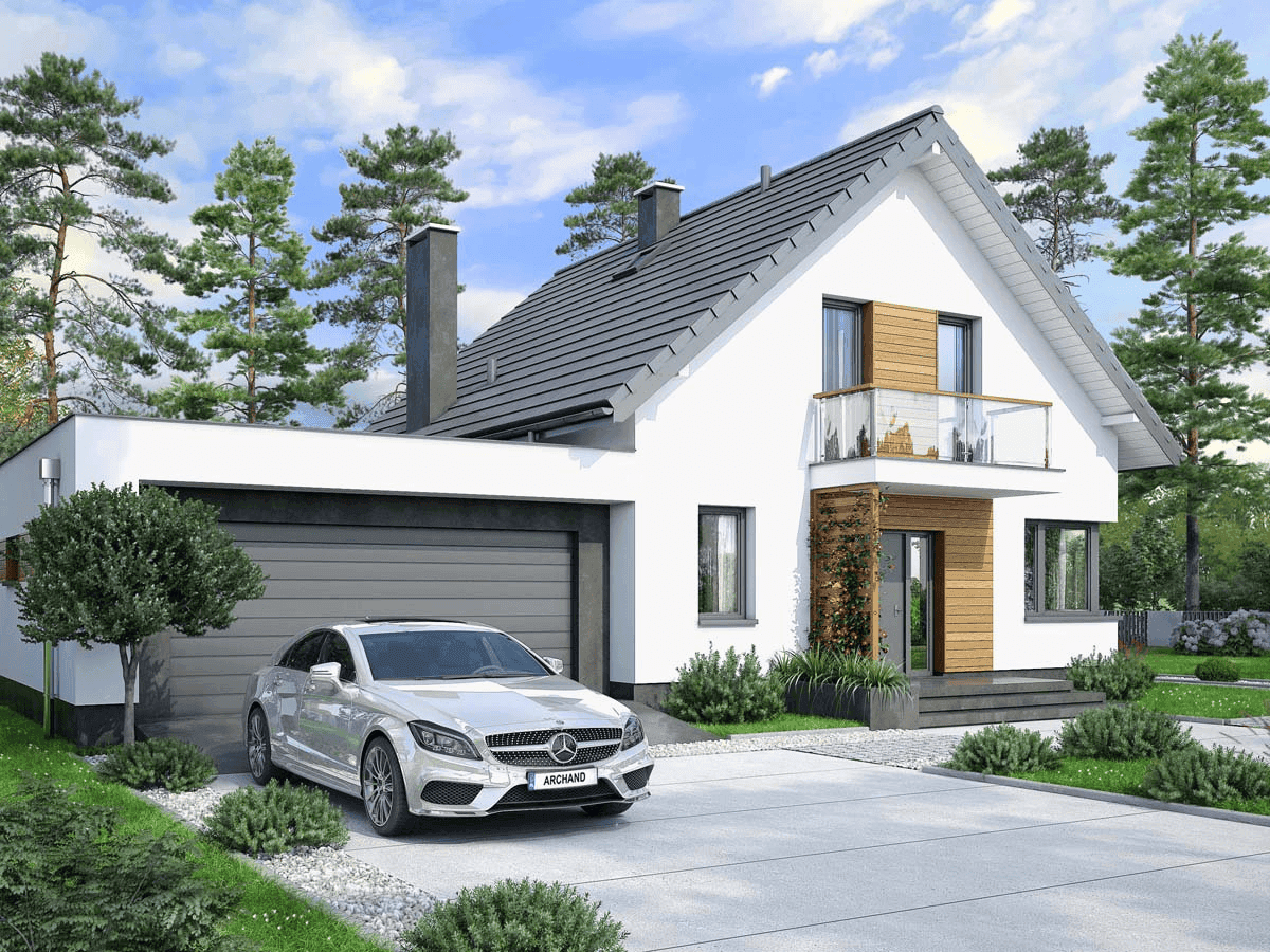 Wizualizacja domu jednorodzinnego Lungo 4 modern s2