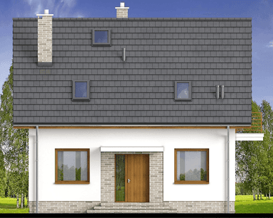 Elewacja frontowa domu jednorodzinnego Lungo 5