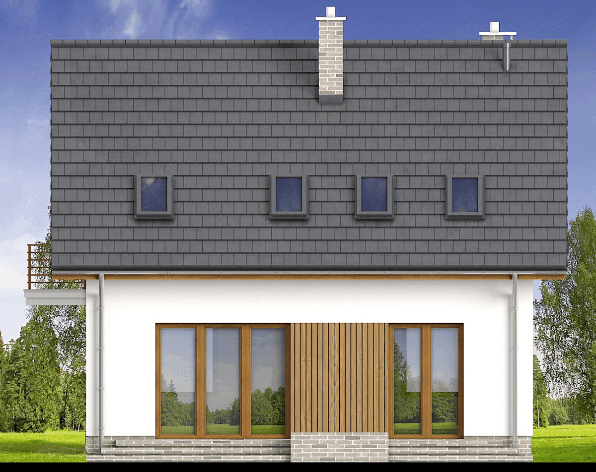 Elewacja tylna domu jednorodzinnego Lungo 5