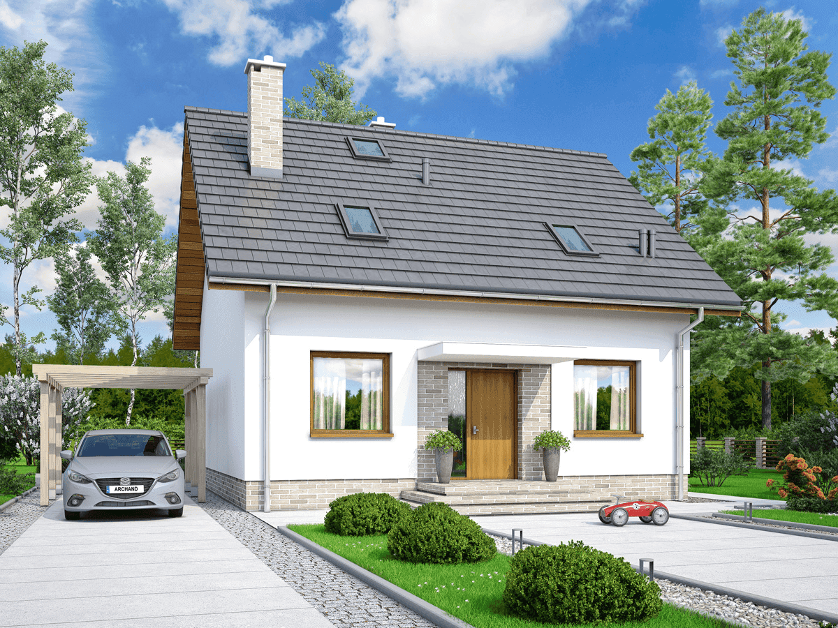 Wizualizacja domu jednorodzinnego Lungo 5