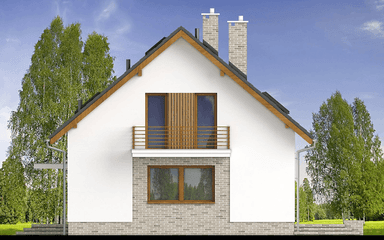 Elewacja prawa domu jednorodzinnego Lungo 5 g1