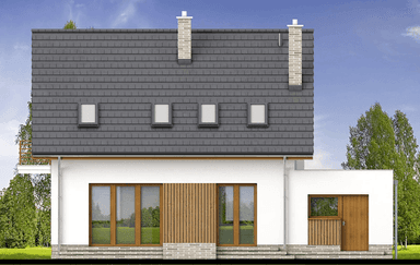 Elewacja tylna domu jednorodzinnego Lungo 5 g1