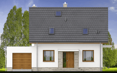 Elewacja lewa domu jednorodzinnego Lungo 5 g1