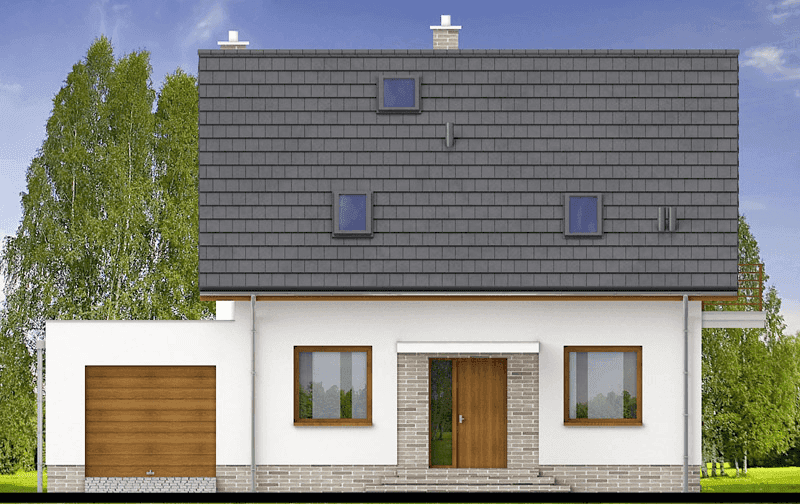Elewacja frontowa domu jednorodzinnego Lungo 5 g1