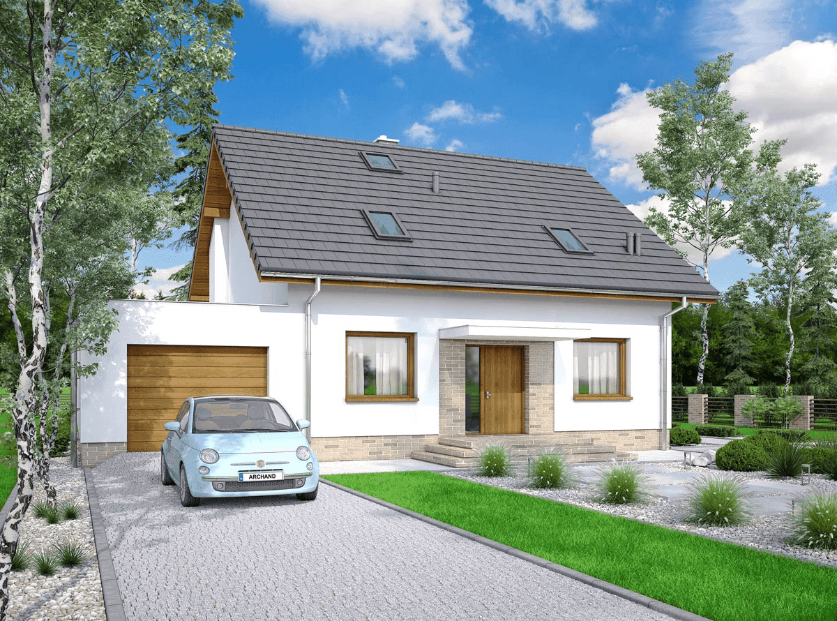 Wizualizacja domu jednorodzinnego Lungo 5 g1