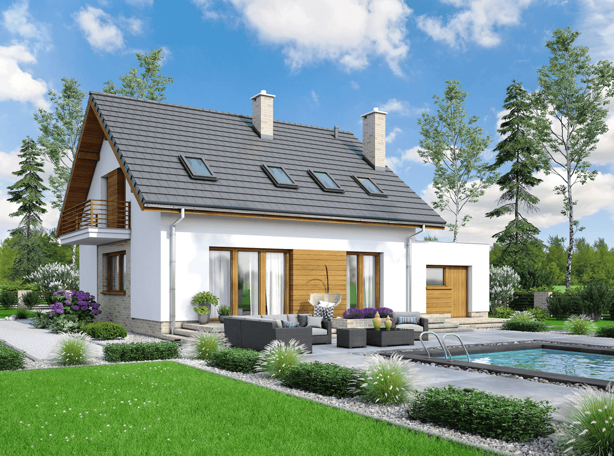 Wizualizacja domu jednorodzinnego Lungo 5 g1