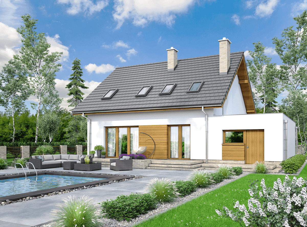 Wizualizacja domu jednorodzinnego Lungo 5 g1