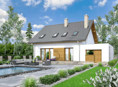 Wizualizacja domu jednorodzinnego Lungo 5 g1